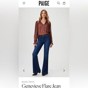 Paige Denim Genevieve flare jeans size 26